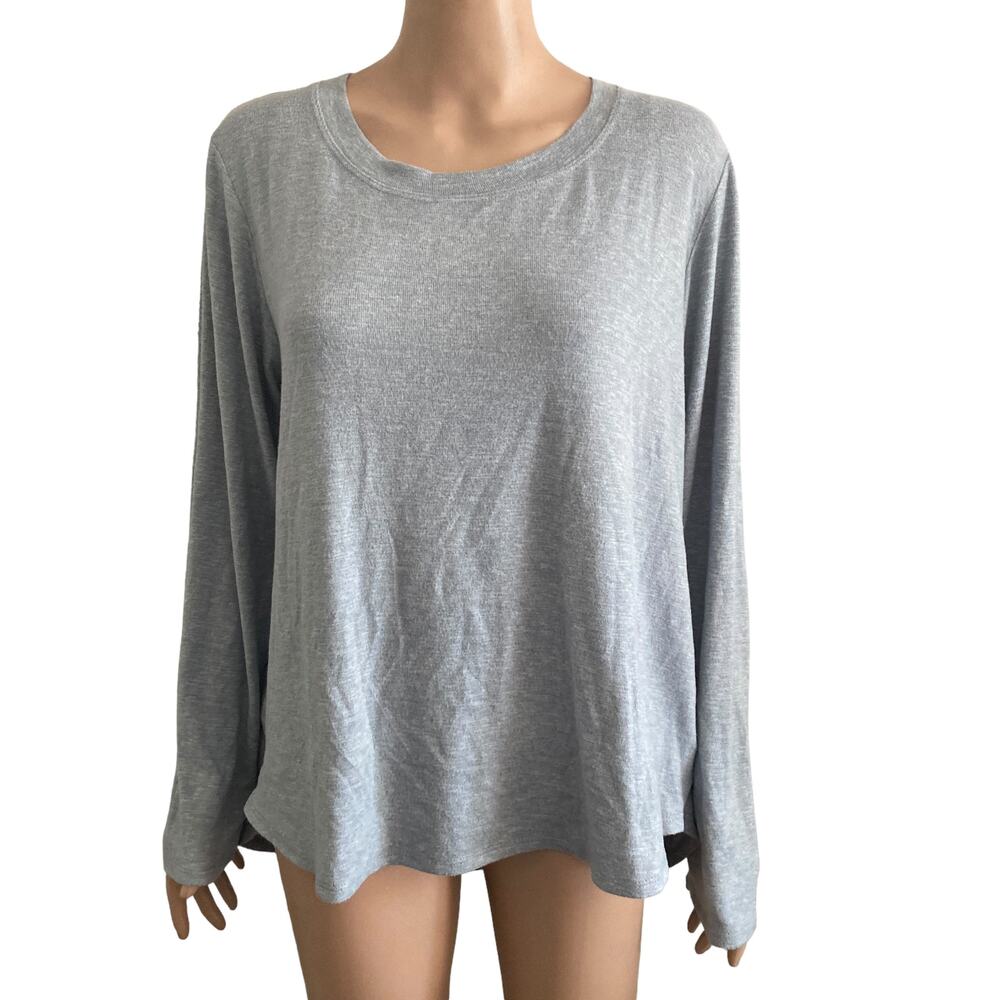 Jaclyn Intimates Cozy Shirt Womens XL Gray Soft Pullover Stretch
